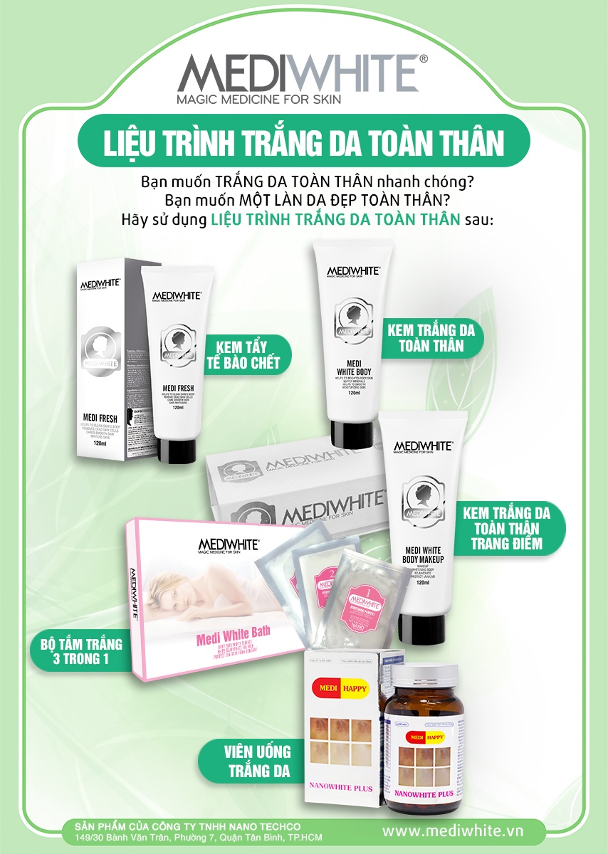 lộ trình trắng da 3 tuần với Medi White ảnh 1 lo trinh trang da 3 tuan voi Medi White anh 1