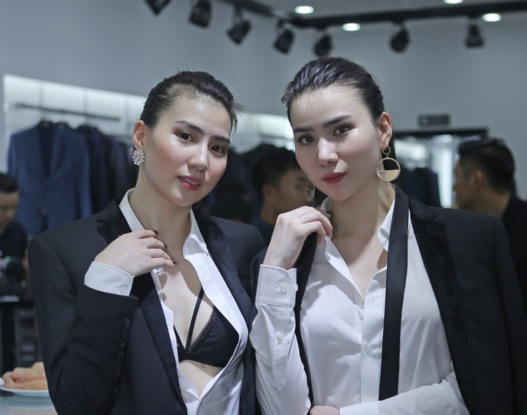 Nguoi mau Thu Huyen quyen ru voi trang phuc menwear hinh anh