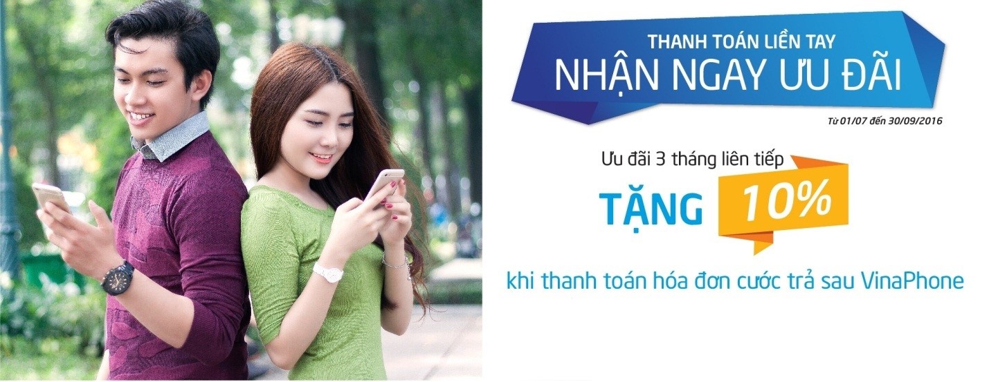VinaPhone giảm cước 10% khi thanh toán qua VNPAY ảnh 1 VinaPhone giam cuoc 10% khi thanh toan qua VNPAY anh 1