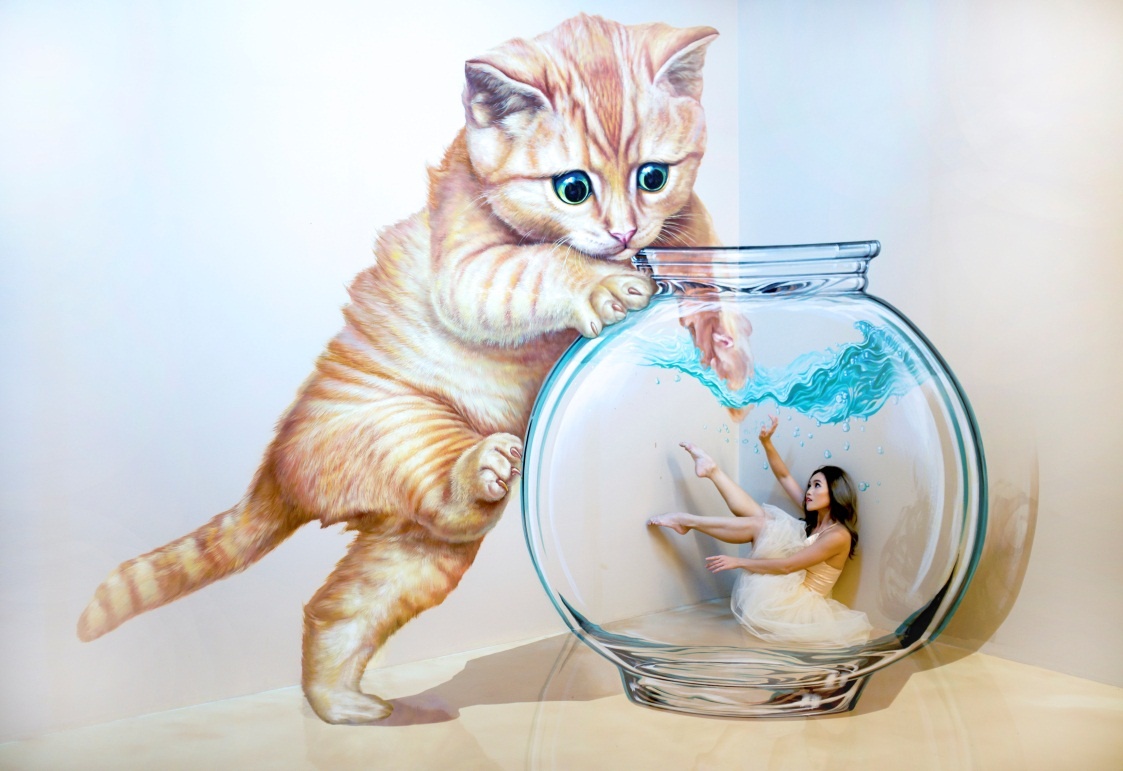 Vu cong ballet 9X khoe dang doc dao o bao tang 3D hinh anh