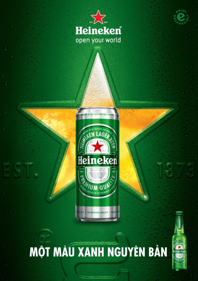 Heineken một màu xanh nguyên bản ảnh 2 Heineken mot mau xanh nguyen ban anh 2