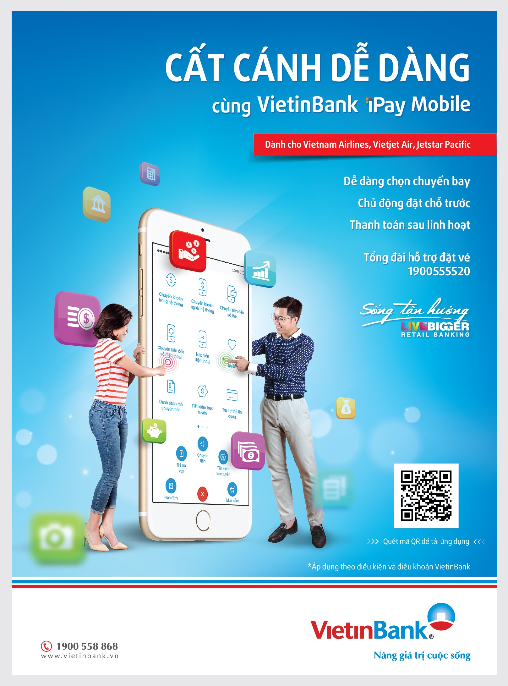 dat ve may bay qua VietinBank iPay Mobile anh 2