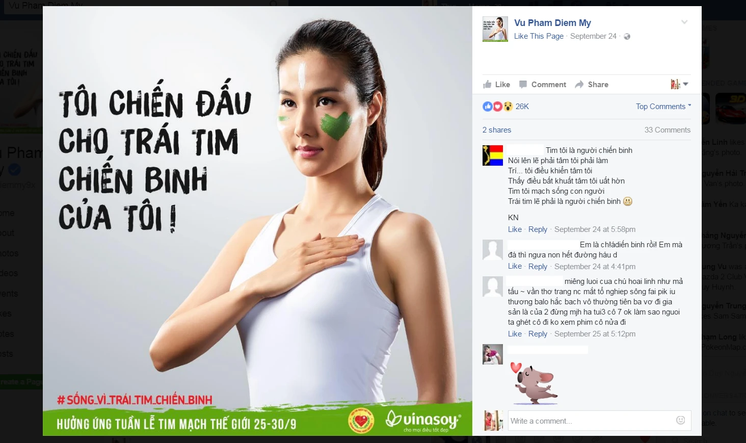 Kim Ly Diem My 9X ung ho chuong trinh bao ve tim anh 1