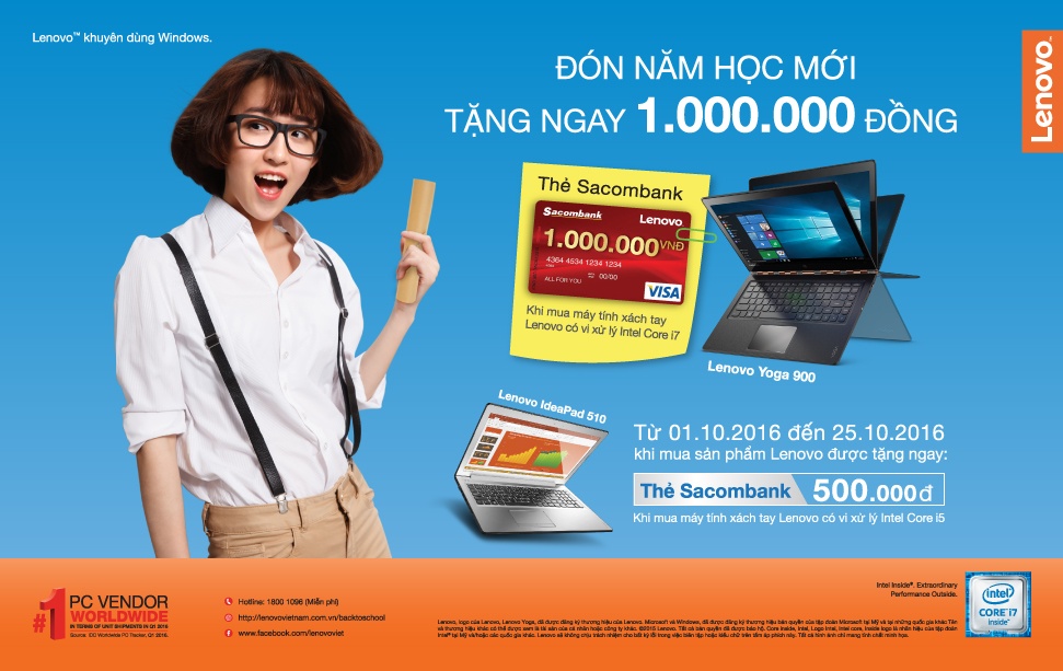 Khach hang duoc tang 1 trieu dong khi mua may tinh Lenovo hinh anh