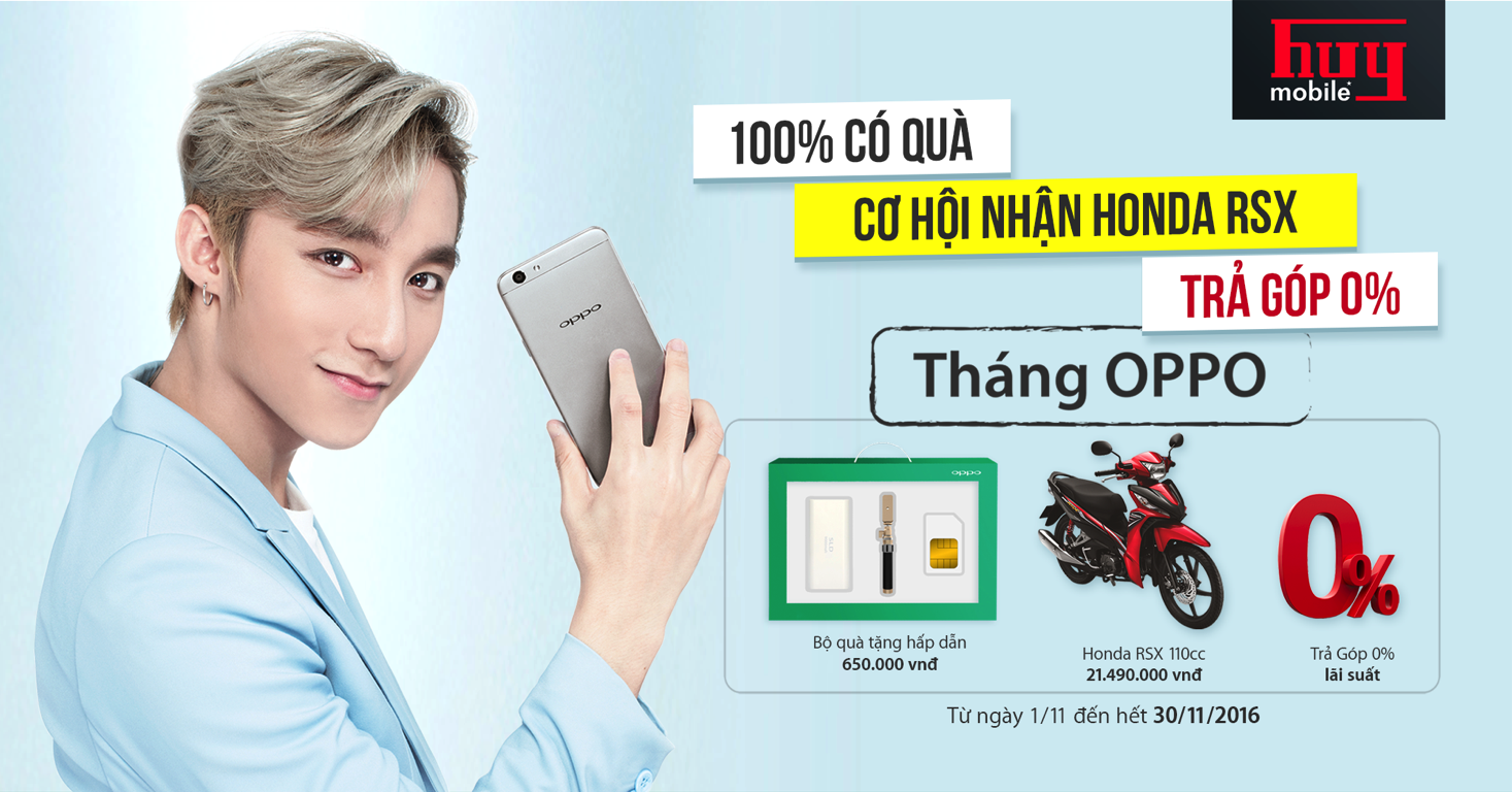 100% co qua tang khi mua Oppo F1s tai Huymobile hinh anh