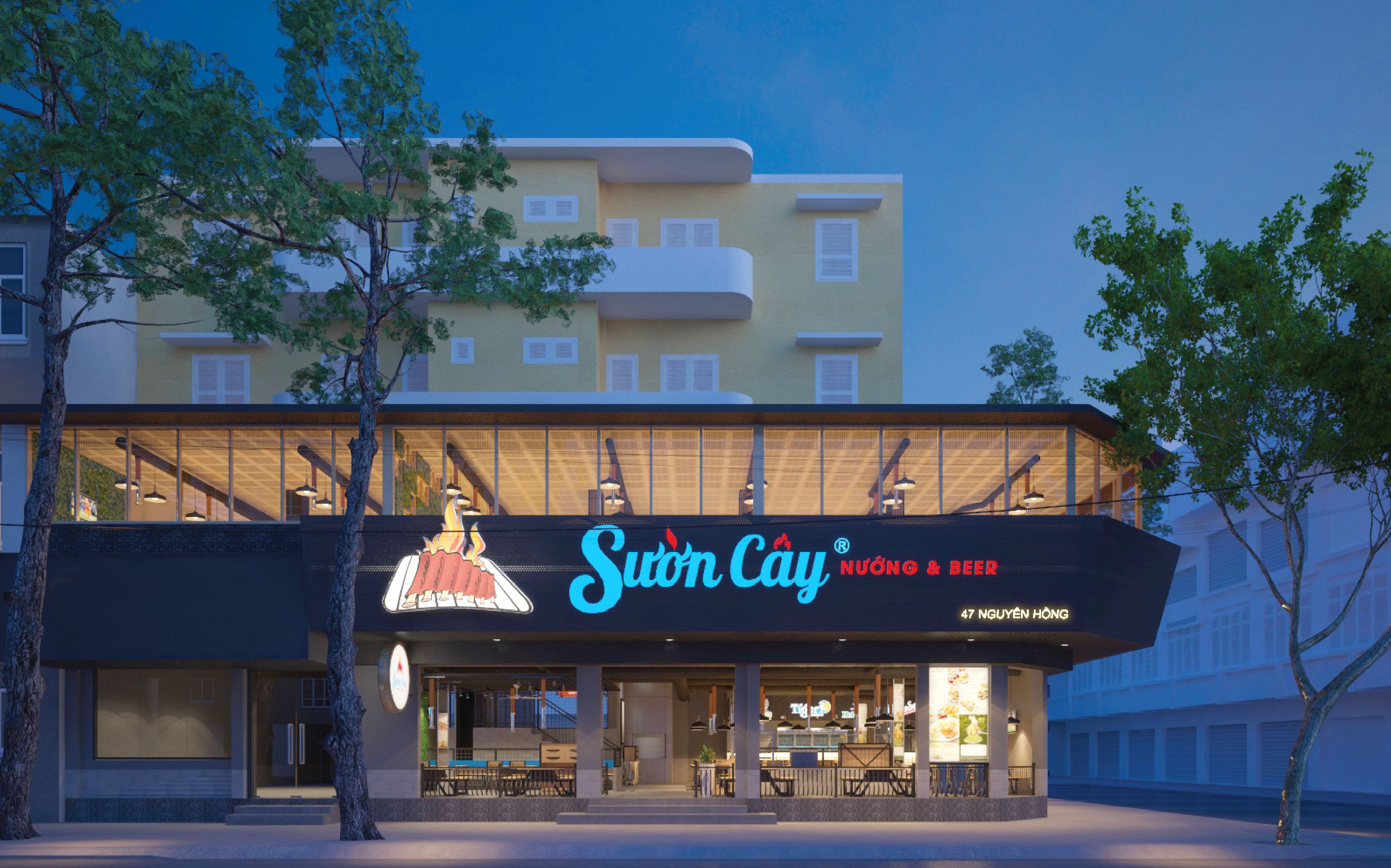 Suon Cay uu dai lon mung khai truong 2 nha hang hinh anh