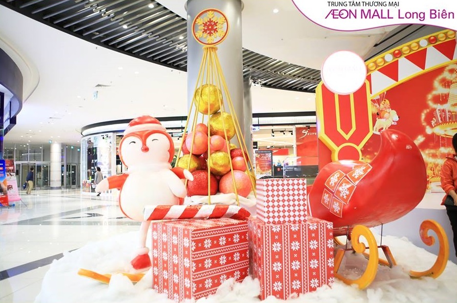 AEON Mall Long Bien hoa xu so than tien chao don Giang sinh hinh anh