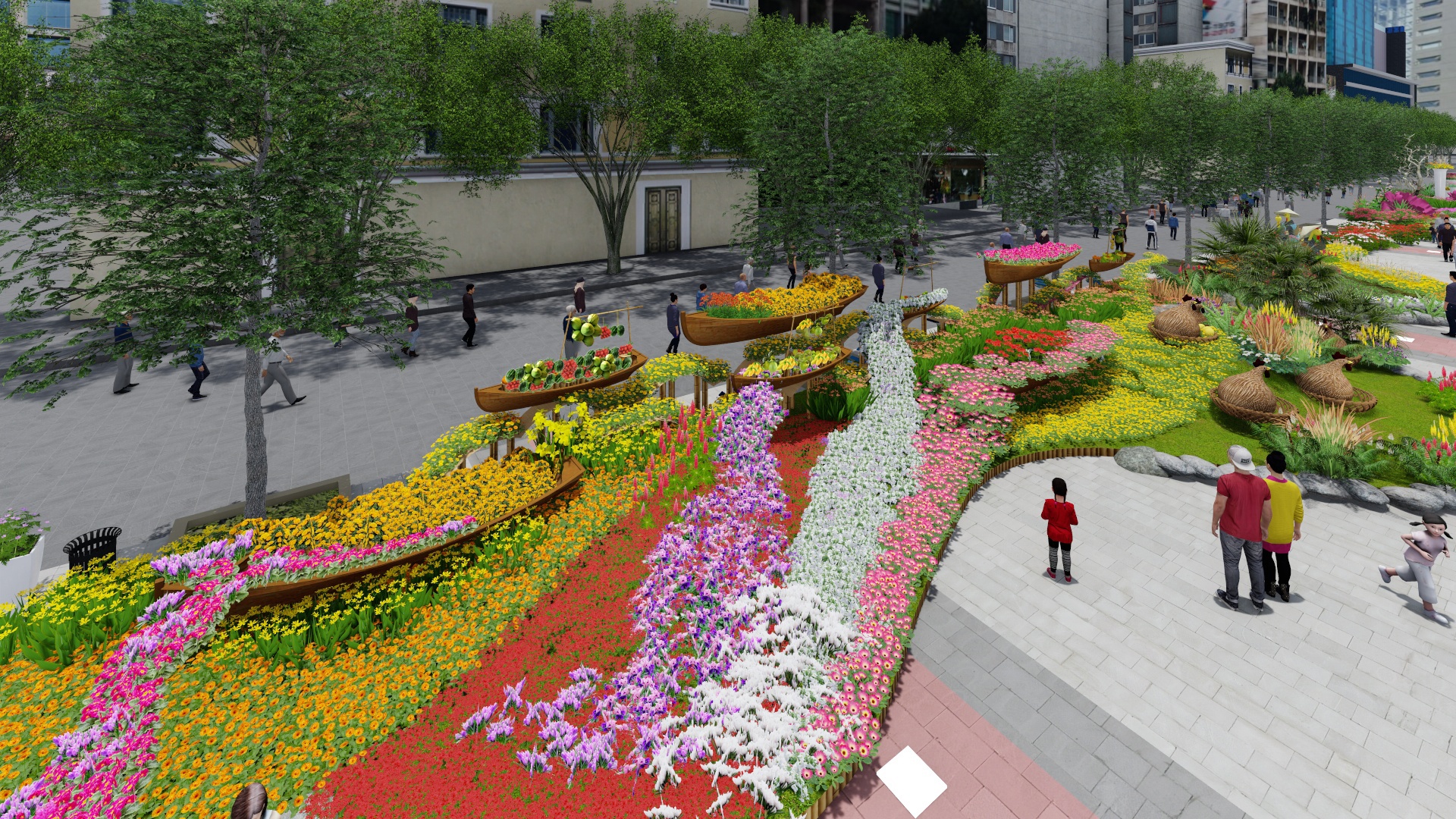 duong hoa Nguyen Hue su dung hieu ung anh sang 3D anh 2