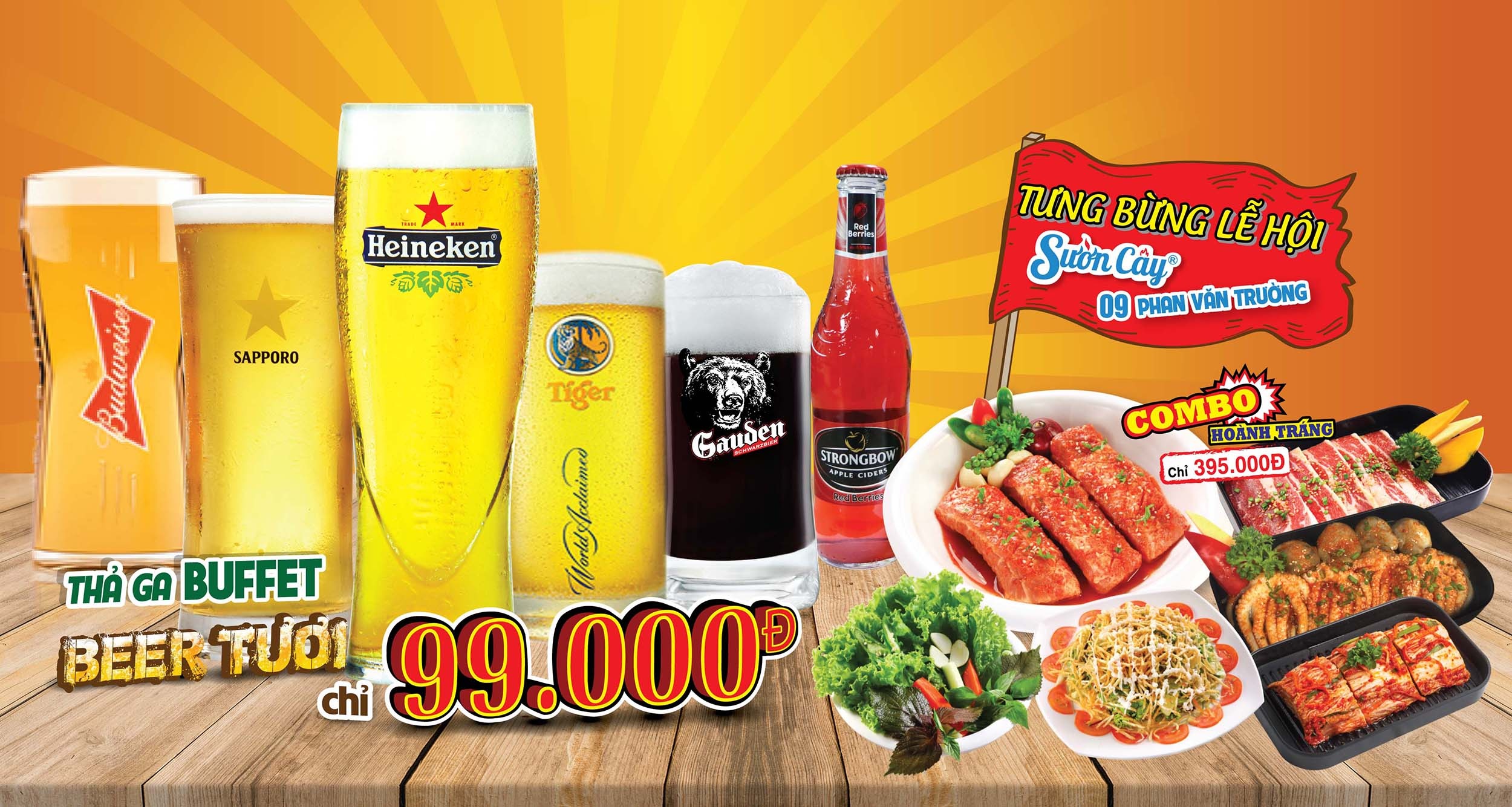 Thuong thuc buffet bia tuoi 99.000 dong tai Suon Cay Phan Van Truong hinh anh
