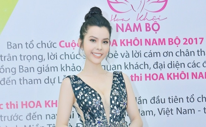 A khoi Huynh Vy noi bat tai le cong bo cuoc thi 'Hoa khoi Nam Bo' hinh anh