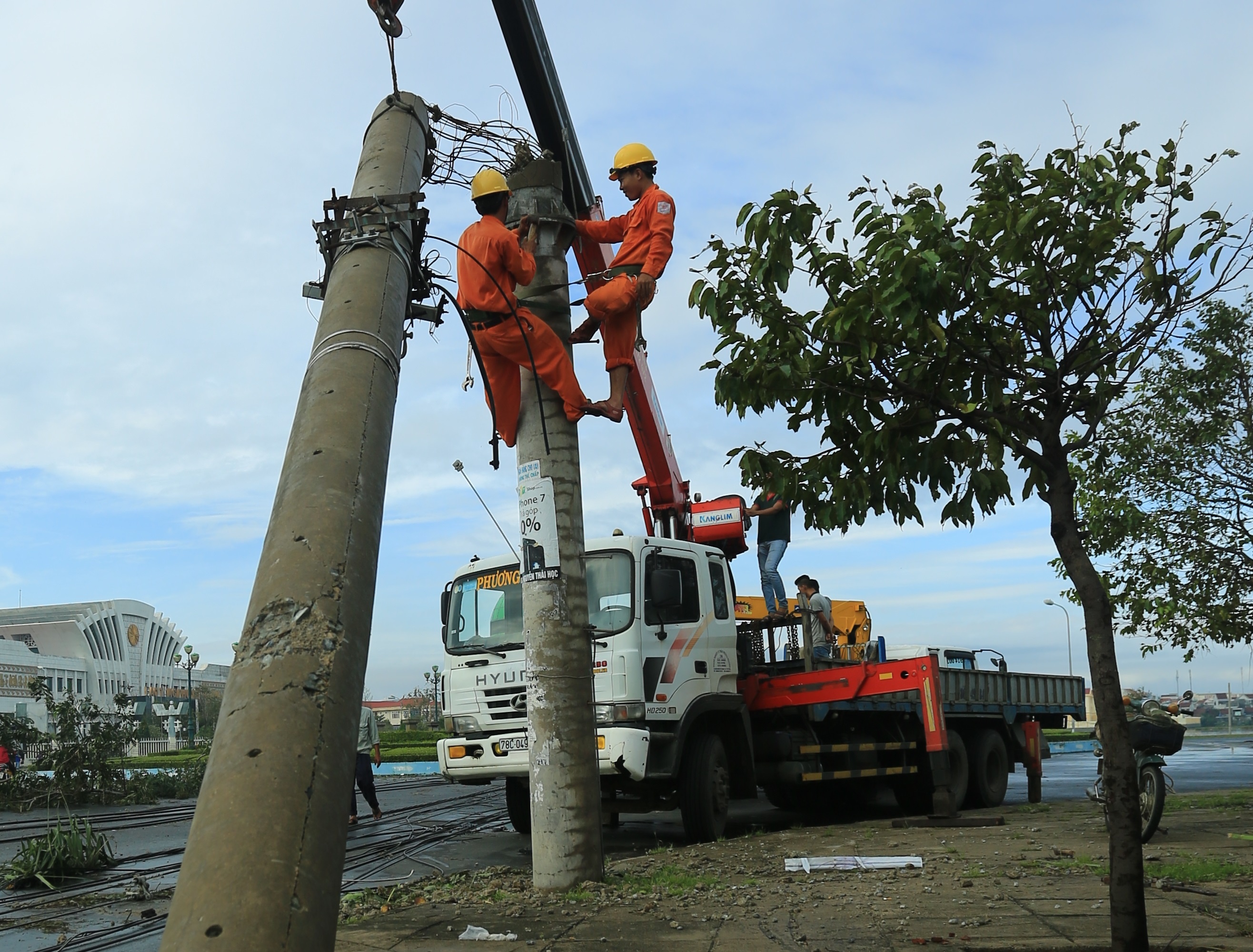 Nganh dien tap trung toan luc khac phuc hau qua do bao so 12 hinh anh