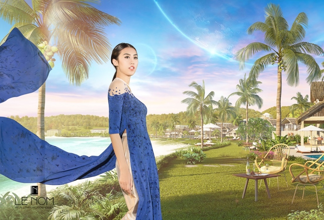 Ngam bo anh ao dai ‘Sen vang’ giua bien troi Phu Quoc hinh anh