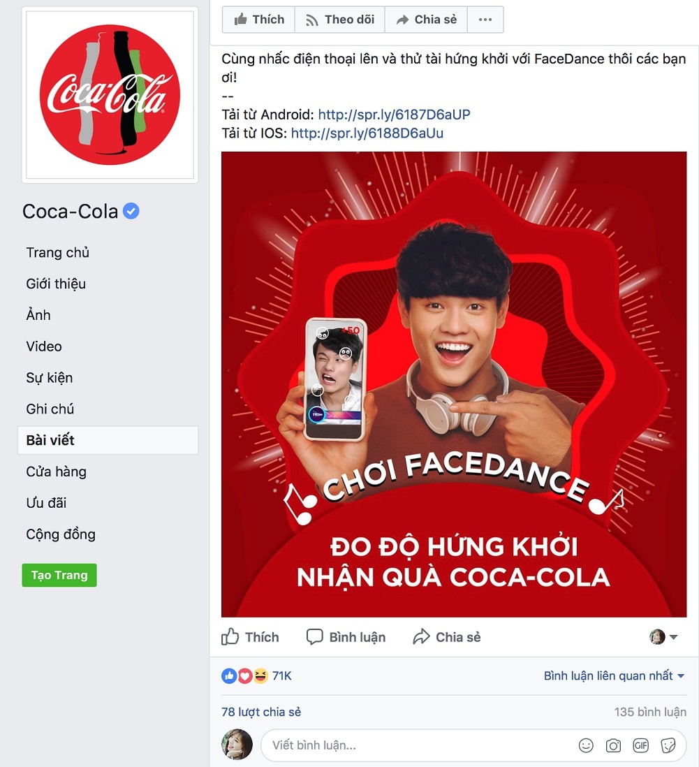 Coca-Cola, hứng khởi, FaceDance ảnh 2 Coca-Cola, hung khoi, FaceDance anh 2