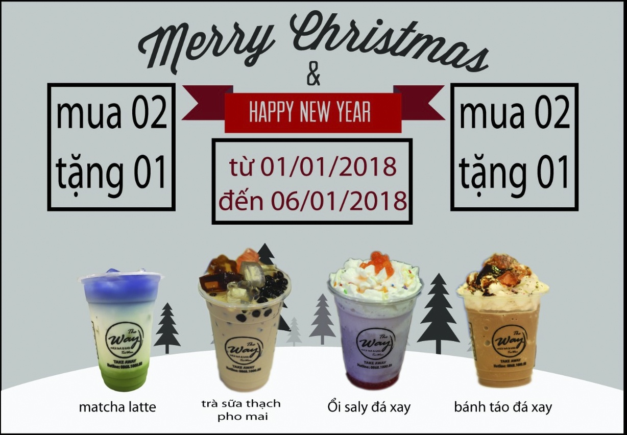 Tra sua The Way Tea khuyen mai lon dip Noel hinh anh