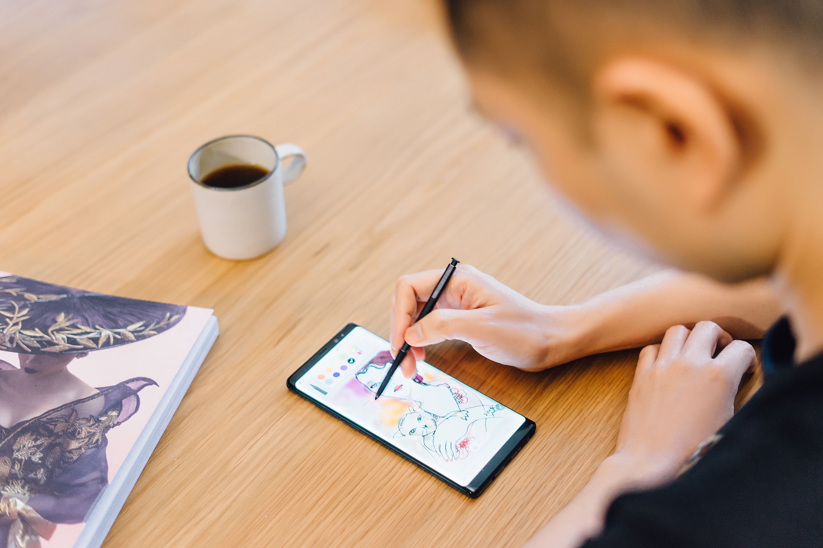 Cac buoc de ve tranh mau nuoc tren Galaxy Note 8 hinh anh