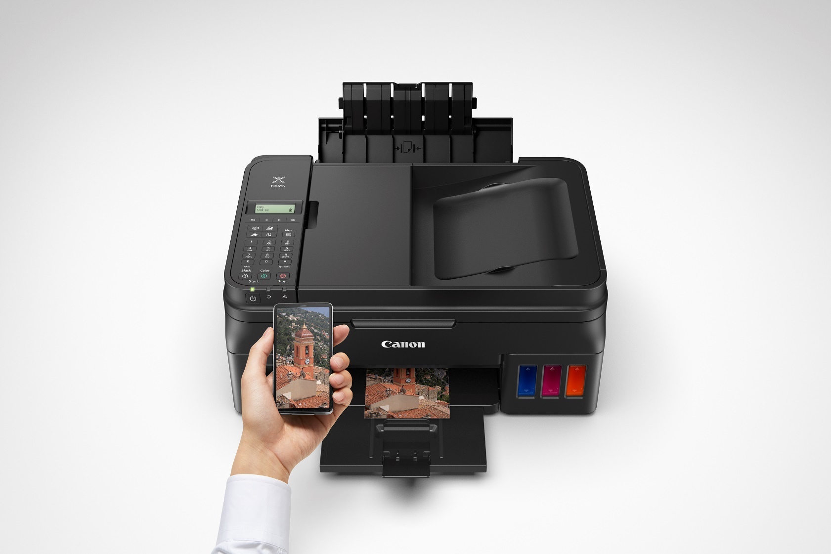 May in Pixma G Series: Ket noi dien thoai, in anh trong mot phut hinh anh