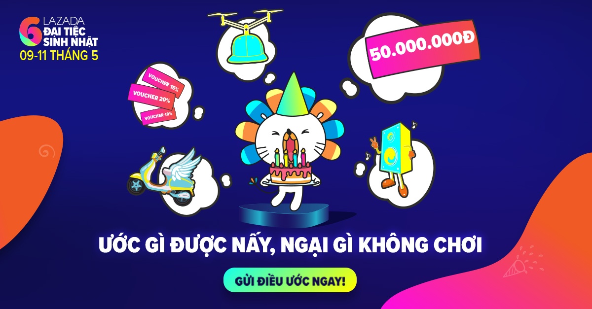 Cang sam cang vui trong dai tiec sinh nhat 6 tuoi cung Lazada hinh anh