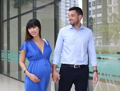 Sieu mau Ha Anh va ong xa chon sinh con dau long tai benh vien 5 sao hinh anh