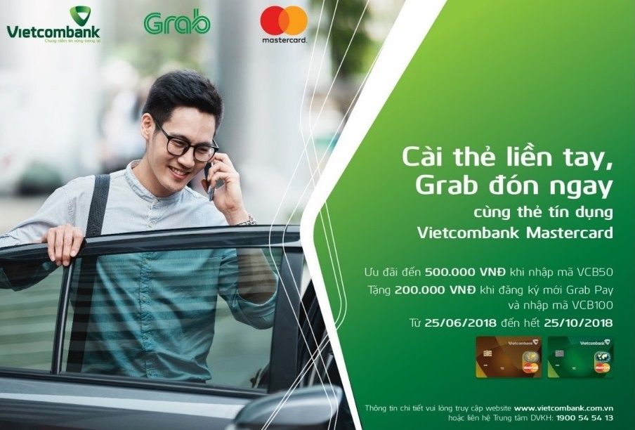 Giam 50% moi chuyen Grab khi thanh toan qua the Vietcombank Mastercard hinh anh