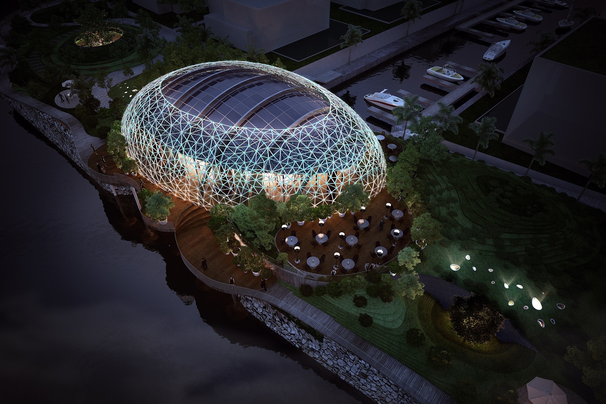 Khu nha hang thiet ke theo hinh dang to chim phia Nam Sai Gon hinh anh