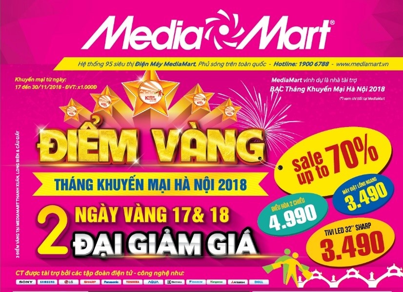 MediaMart giam toi 70% trong 2 ngay vang cua Thang khuyen mai Ha Noi hinh anh