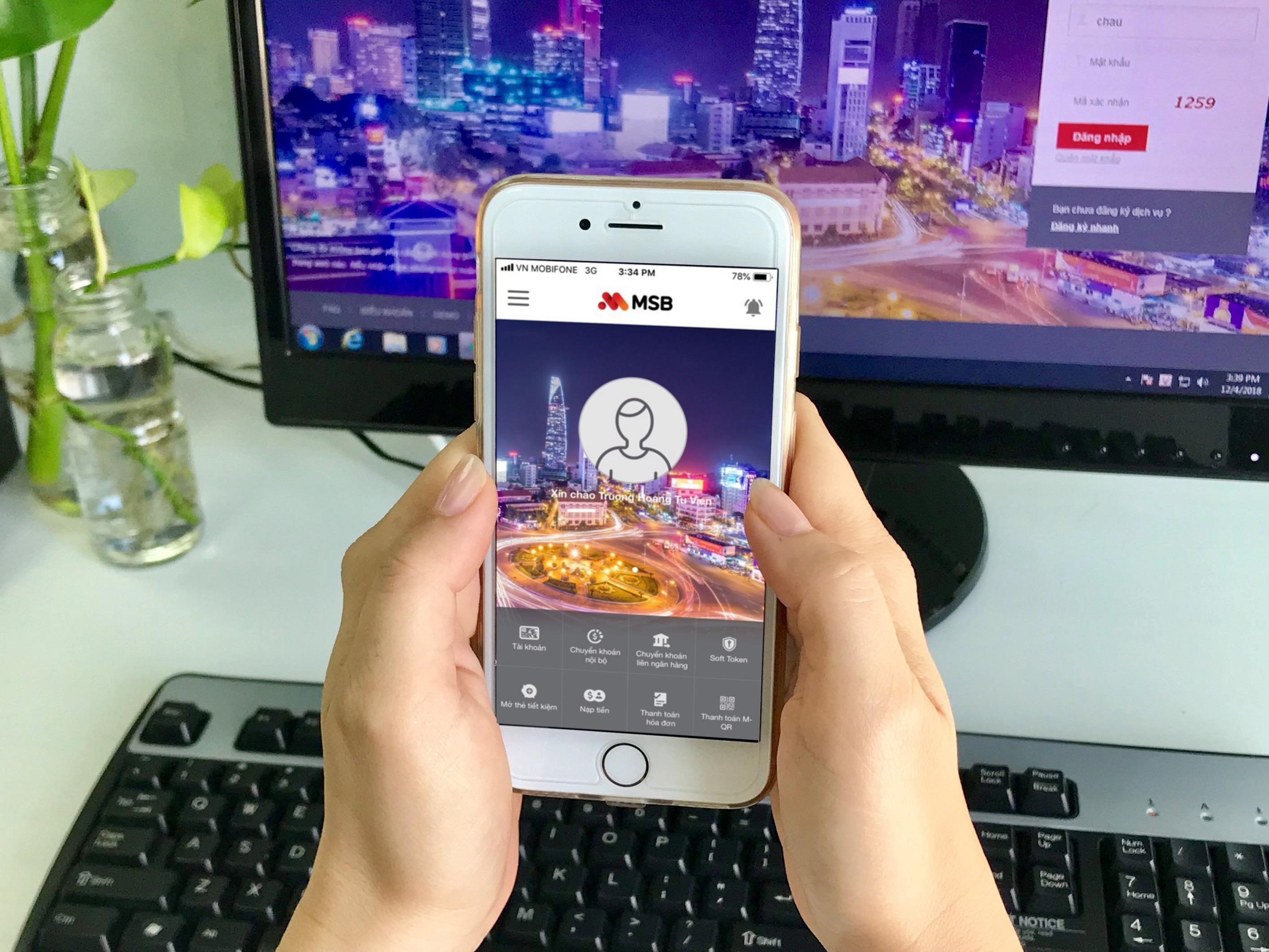 MSB trien khai tinh nang bao mat bang sinh trac hoc va soft token hinh anh