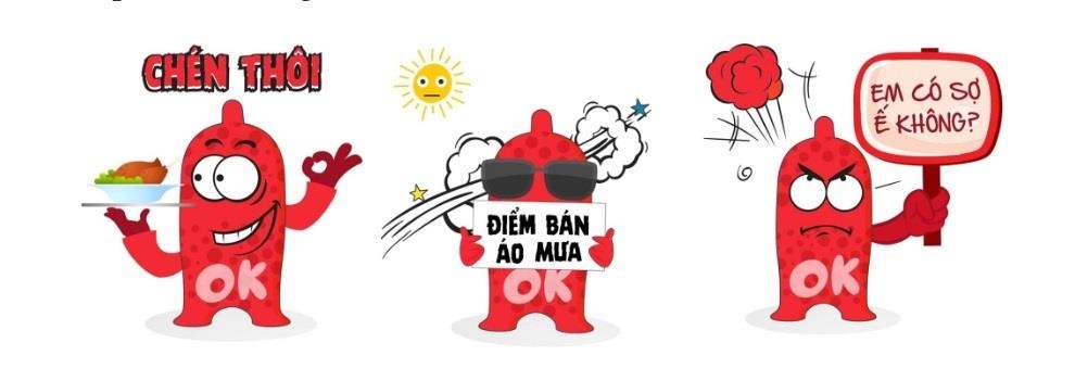 Bộ sticker của bao cao su OK ảnh 1 Bo sticker cua bao cao su OK anh 1