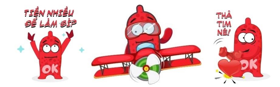 Bộ sticker của bao cao su OK ảnh 3 Bo sticker cua bao cao su OK anh 3