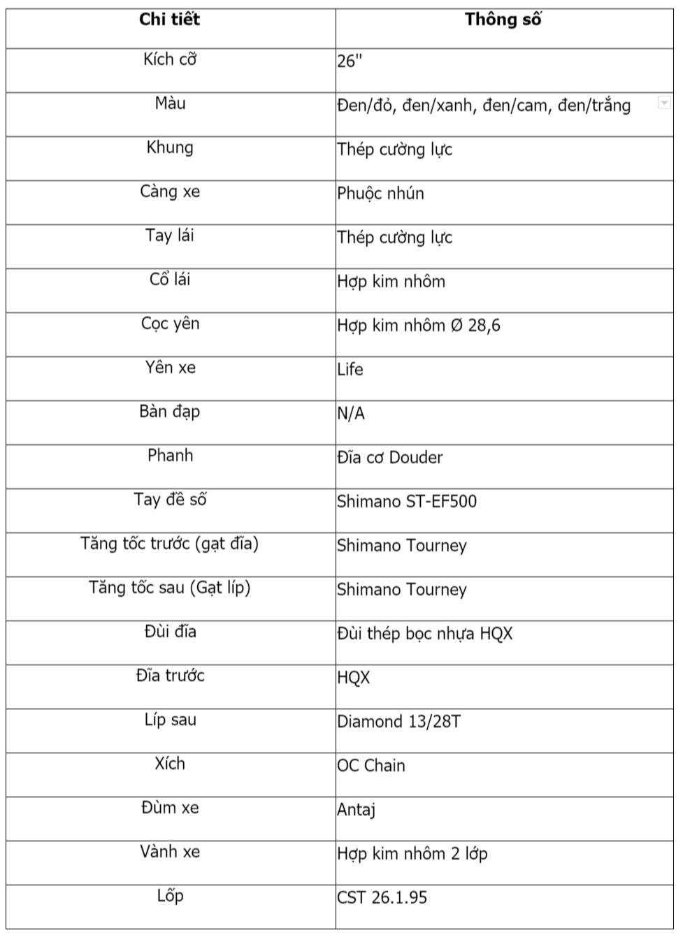 Xe đạp địa hình Life L26s ảnh 4 Xe dap dia hinh Life L26s anh 4