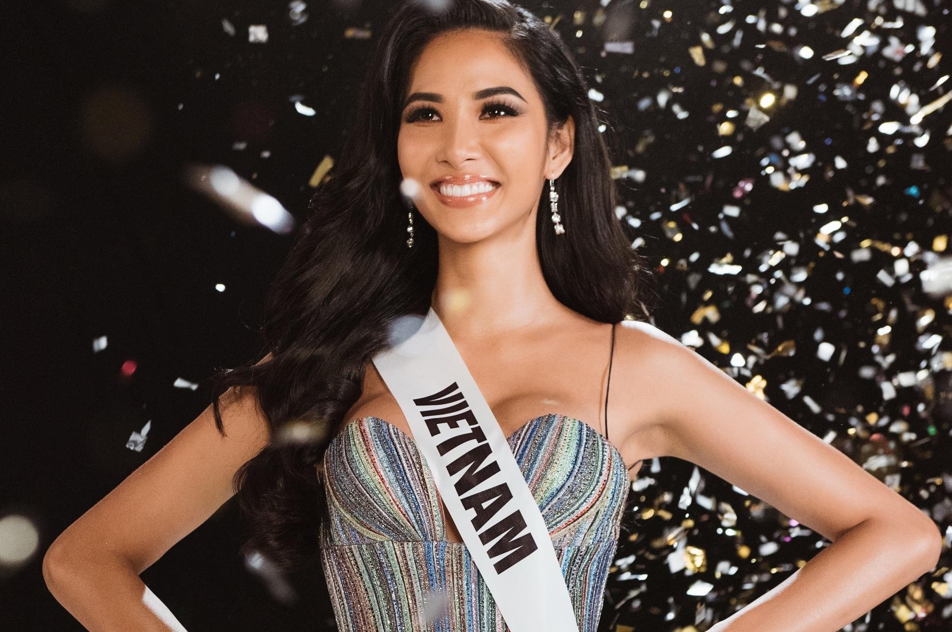Hoang Thuy dung goi cham da, giu dang 500 trieu de thi Miss Universe hinh anh