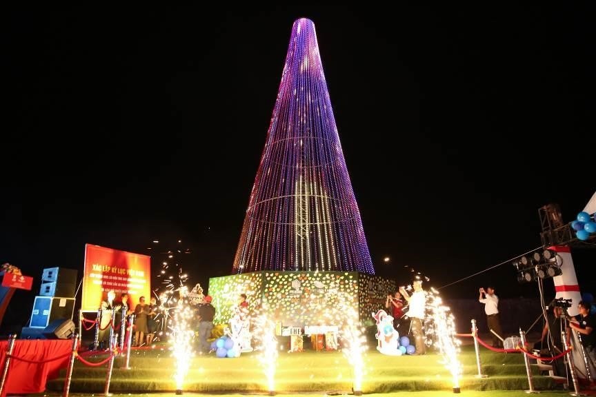 Thap sang cay thong nghe thuat da hieu ung tren duong bien Long Hai hinh anh