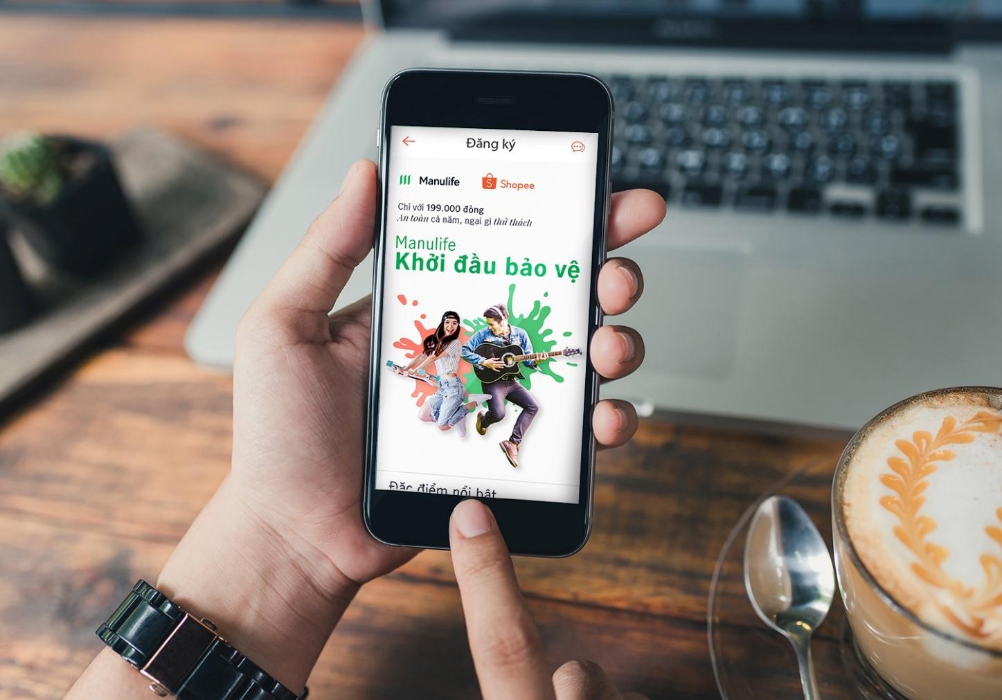 Manulife cai tien goi bao hiem doc dao tren Shopee hinh anh