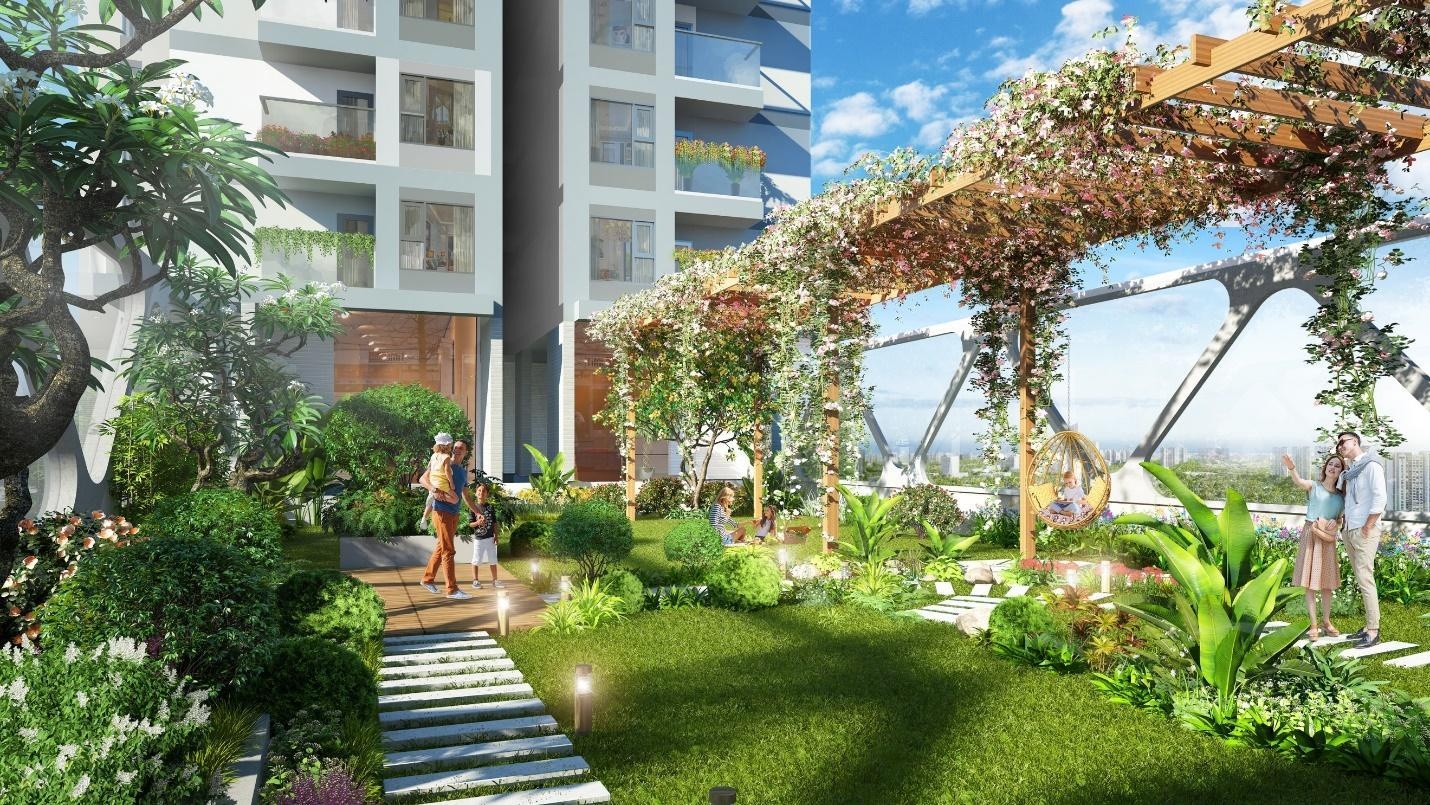 Ecopark sap co ho boi, vuon thuong uyen nam o do cao gan 200 m hinh anh