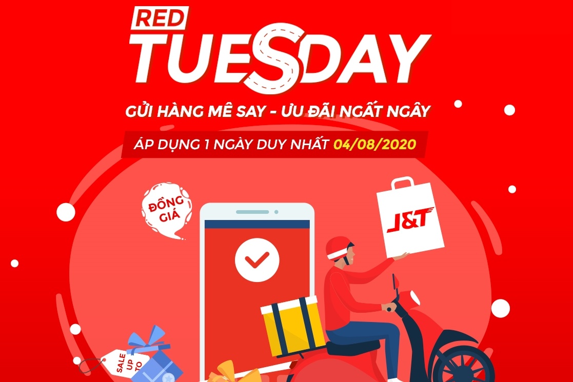 J&T Express tung khuyen mai hap dan ngay 'Red tuesday' 4/8 hinh anh