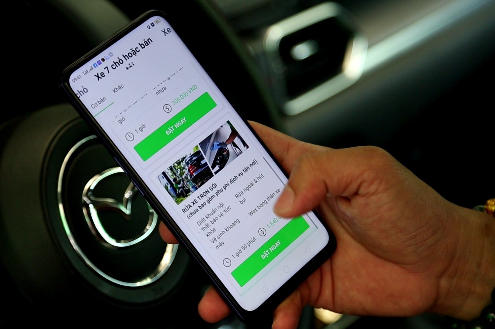 Dich vu ve sinh xe tan noi Powersteam ra mat ung dung hinh anh