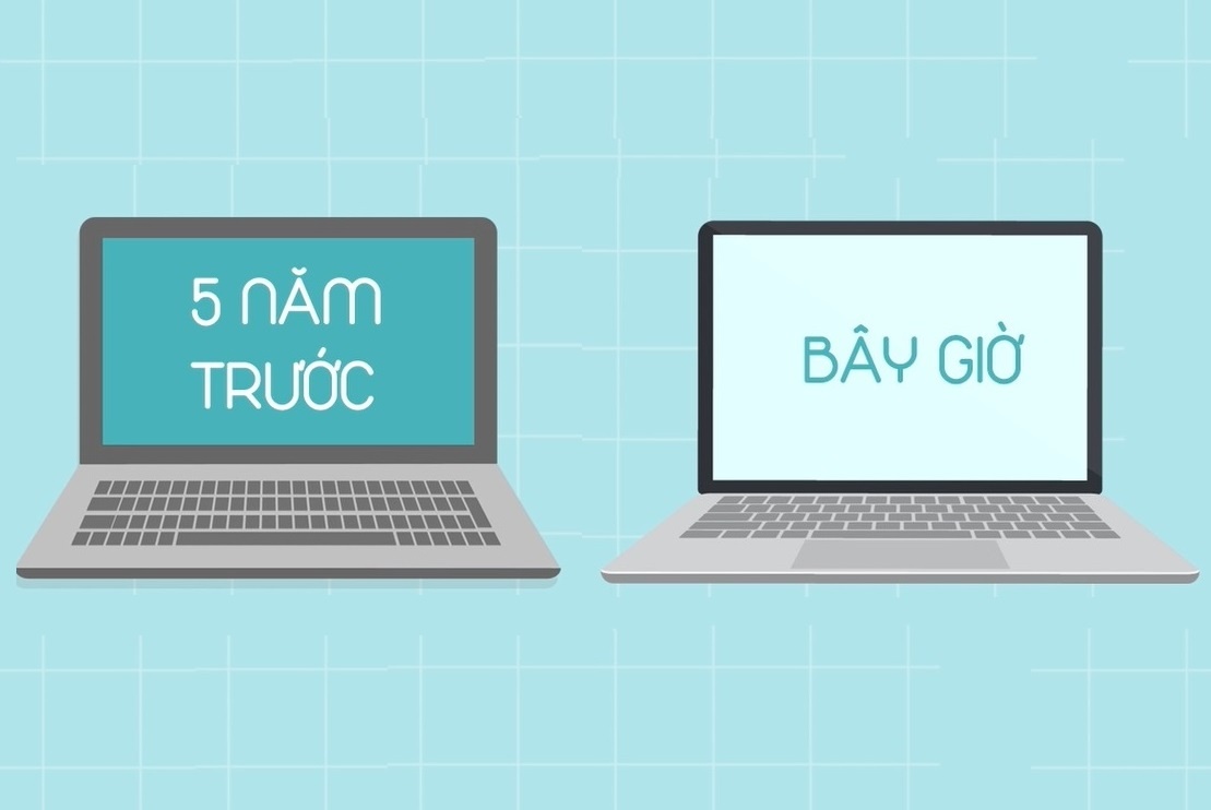 Laptop 5 nam truoc va bay gio khac nhau nhu the nao? hinh anh