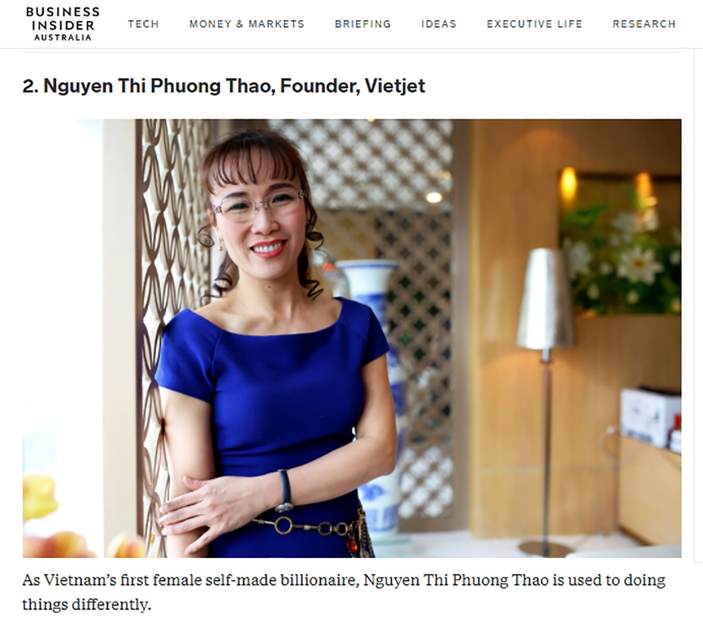 Nguyen Thi Phuong Thao vao top 100 nguoi thay doi kinh te chau A anh 1