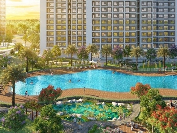 Trai nghiem be boi phong cach resort tai Imperia Smart City hinh anh