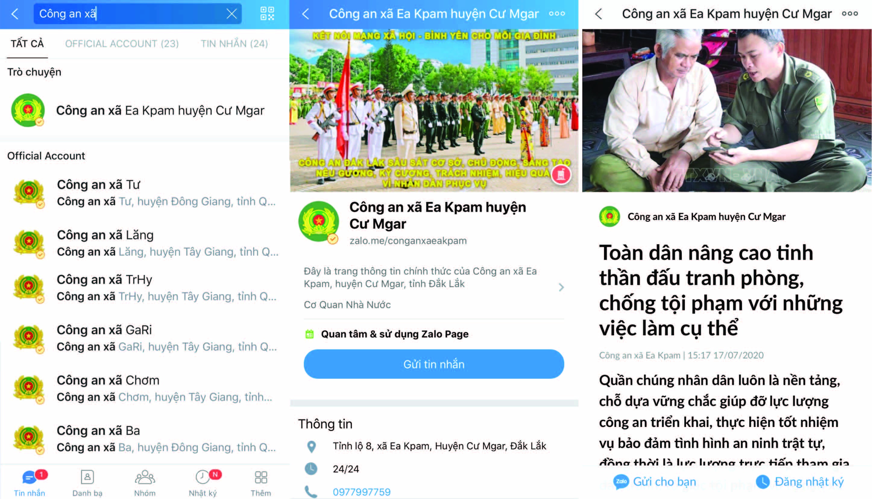 Zalo,  Ket noi Zalo an ninh anh 2