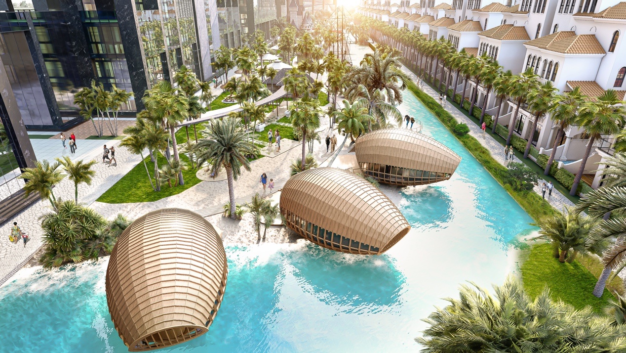 Kien truc doc dao cua to hop biet thu tren khong khu vuc ho Tay hinh anh