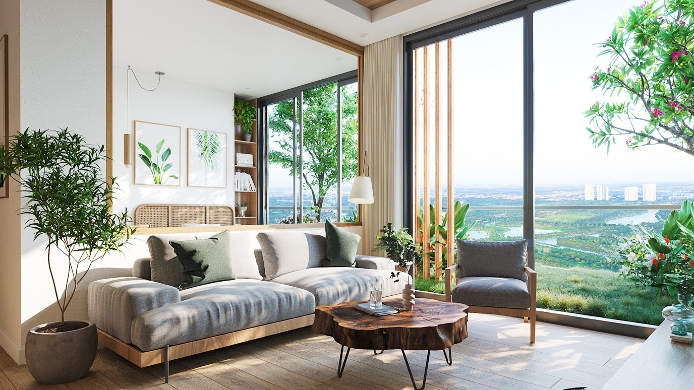 Ben trong toa thap xanh 41 tang cua Ecopark hinh anh