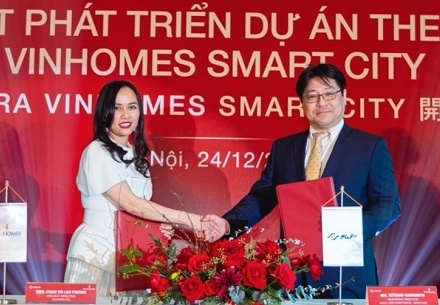Vinhomes hop tac Tap doan Samty phat trien du an The Sakura hinh anh