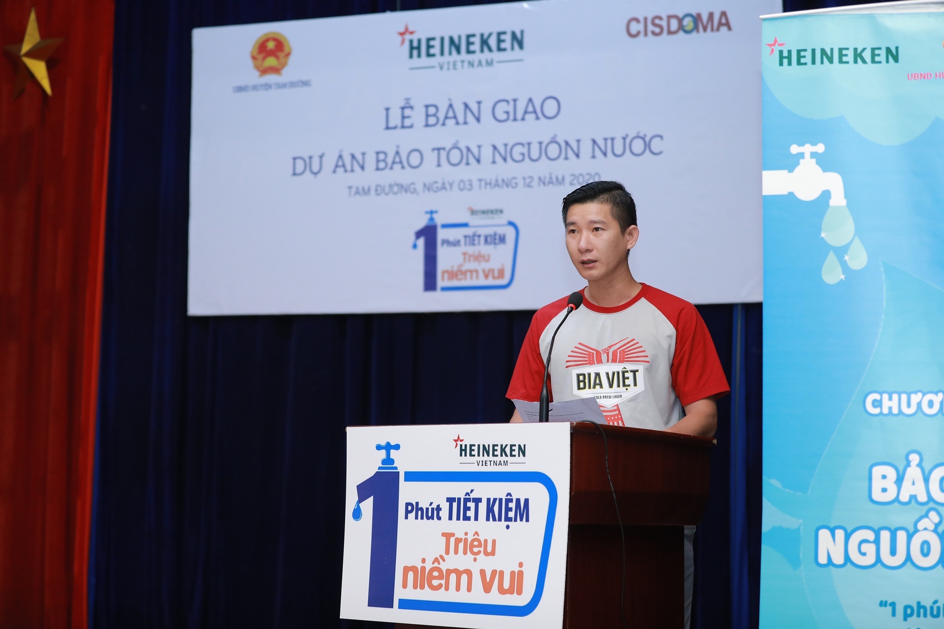 Heineken VN nang cao y thuc cong dong, cam ket hoan 100% nuoc su dung hinh anh