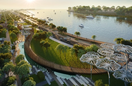 Quy hoach tong the 10 ha cua quang truong moi ben song Sai Gon hinh anh