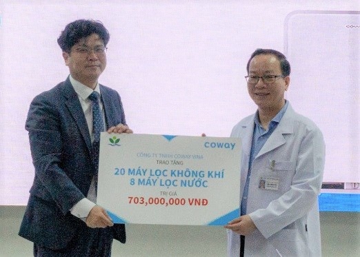 Coway Vina tang Benh vien Nhi Trung uong 28 may loc nuoc va khong khi hinh anh