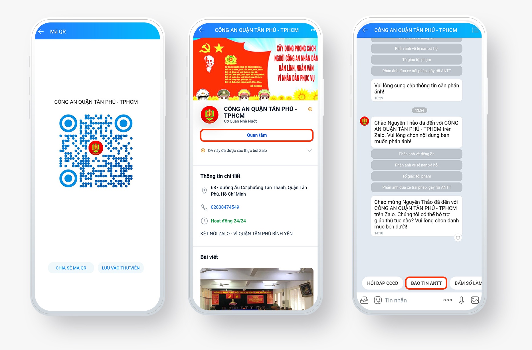 Zalo,  cong an quan Tan Phu anh 2