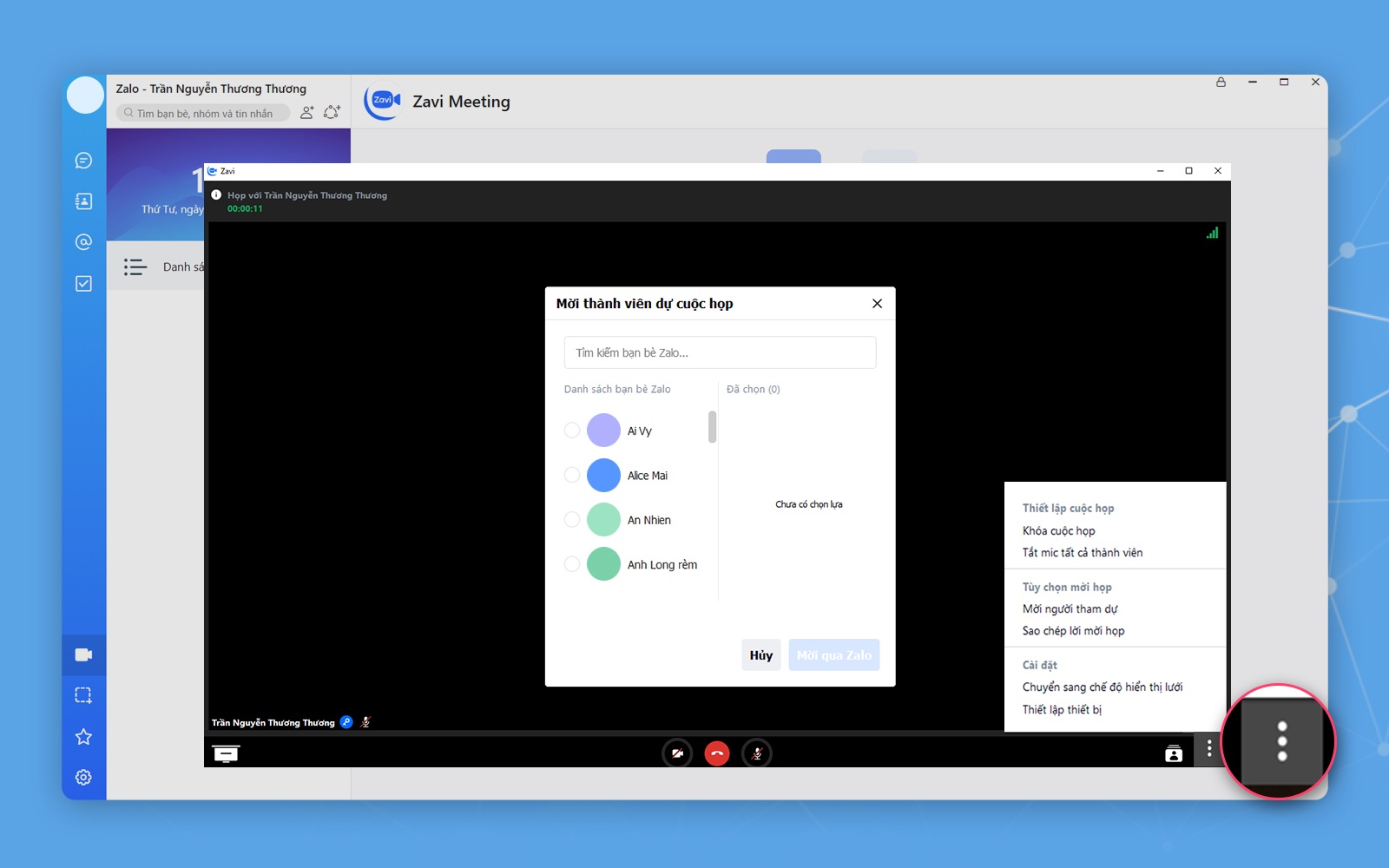Zalo PC,  day hoc online anh 2