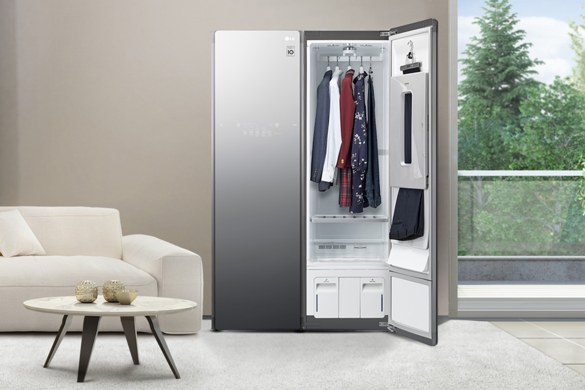 Tu cham soc quan ao LG Styler S5MB - thiet ke mat guong, dung tich lon hinh anh