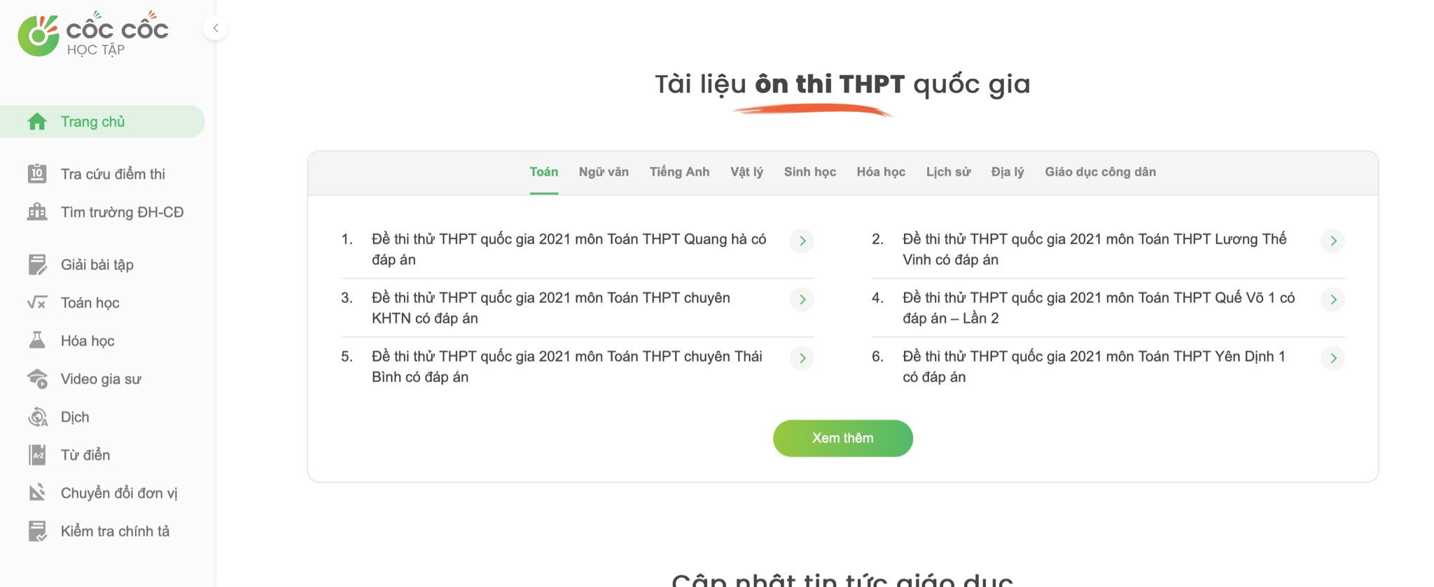 Cốc Cốc Học tập 2.0 ảnh 2 Coc Coc Hoc tap 2.0 anh 2
