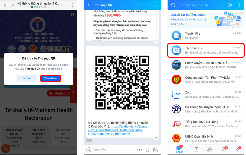 khai bao y te,  Zalo anh 1